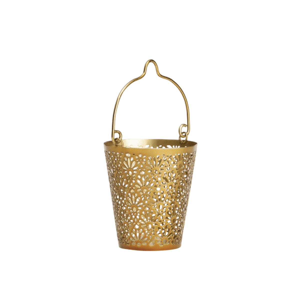 IRON BUCKET HANGING T-LIGHT HOLDER (GOLD)